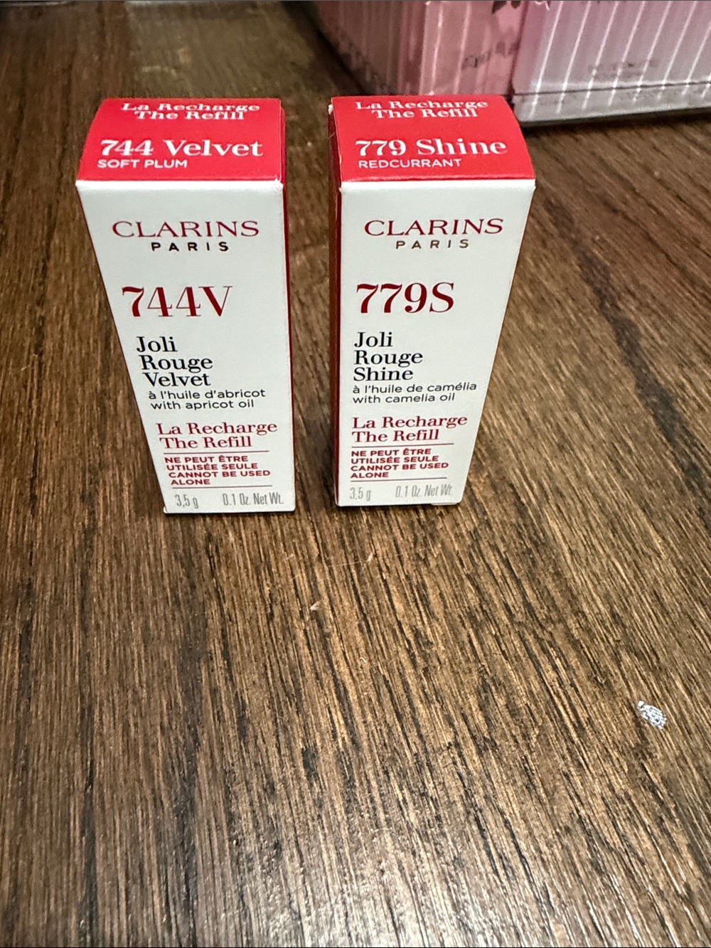 Clarins set of 2 Joli Rouge Velvet refills